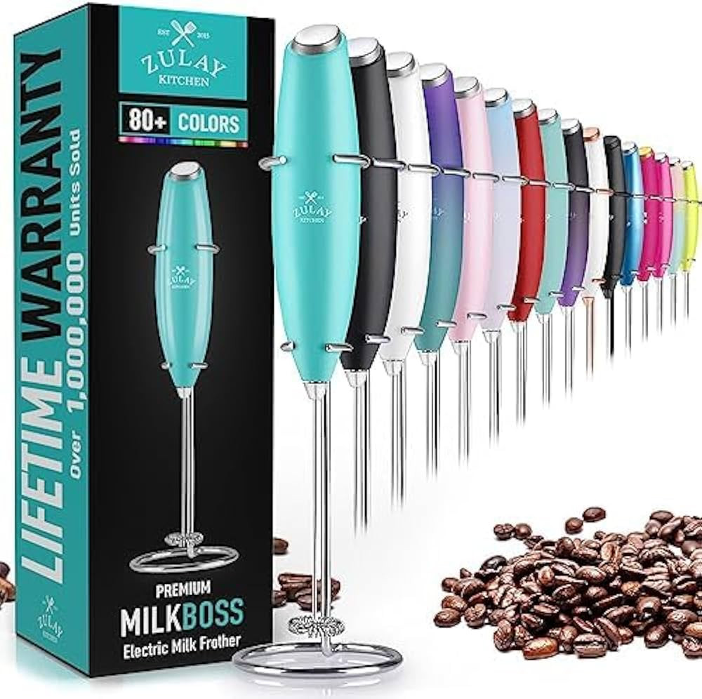 Zulay Powerful Milk Frother Handheld Foam Maker for Lattes - Whisk Drink Mixer for Coffee, Mini F... | Amazon (US)