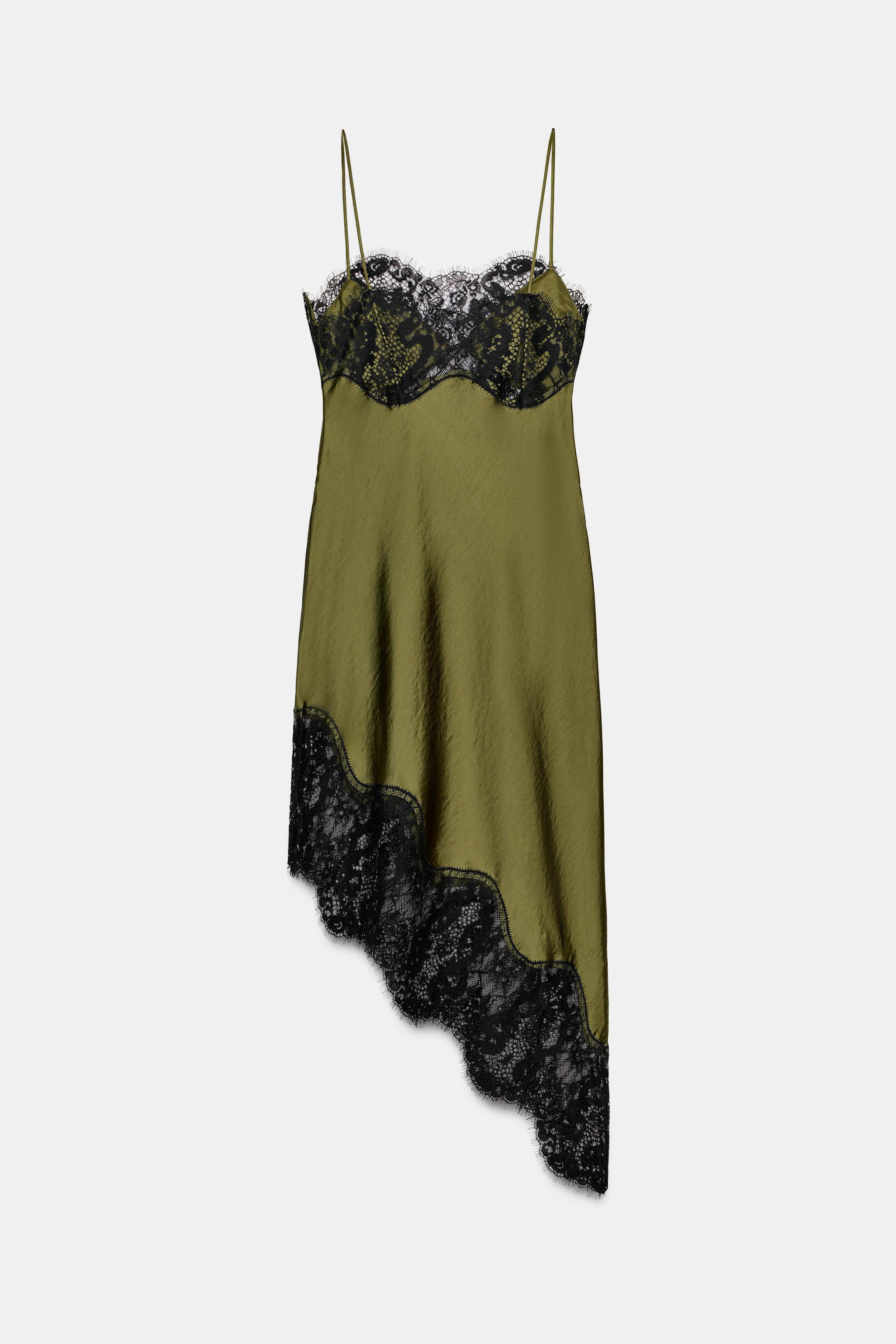ASYMMETRIC SATIN LACE DRESS ZW COLLECTION | Zara UK