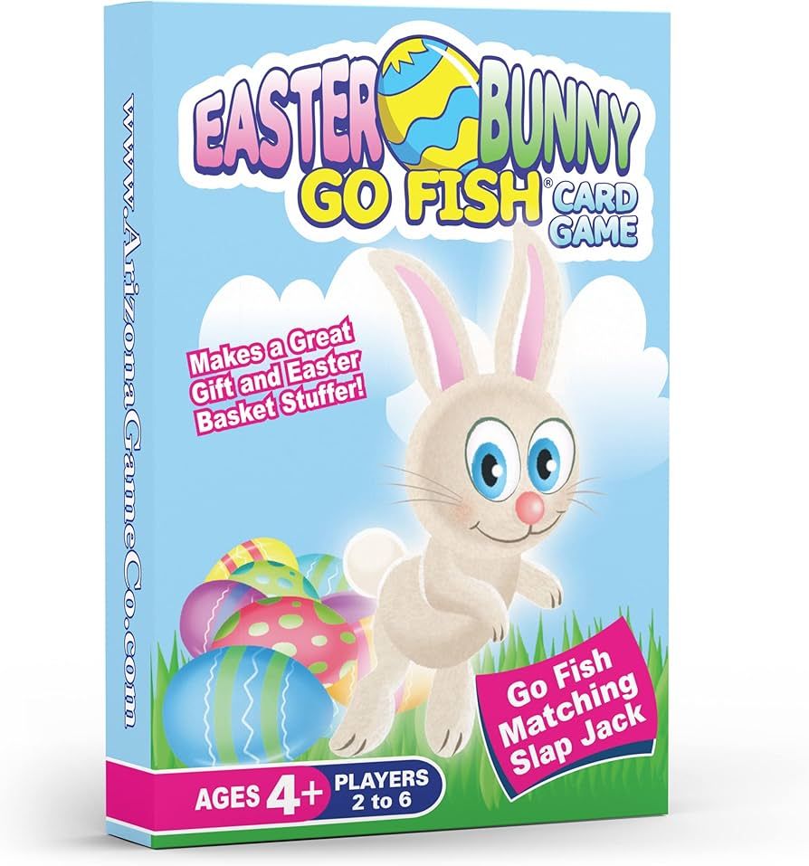 Easter Bunny Go Fish Card Game | Kids Ages 4-9 | Play 3 Fun Games Including Go Fish, Slap Jack & Old Maid Using 1 Deck | an Ideal Easter Gift or Use as Basket Stuffers for Girls & Boys | Amazon (US)