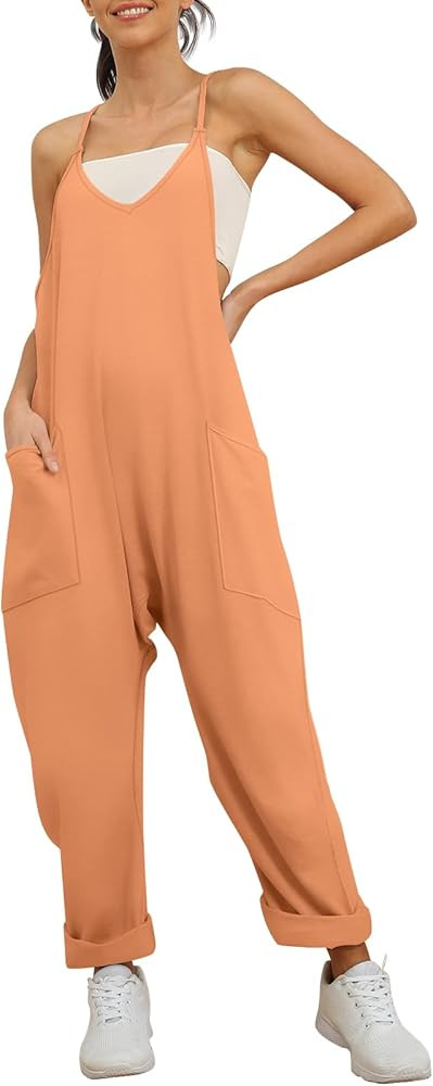 EFAN Womens Casual Jumpsuits Sleeveless Summer Rompers Loose Fit Overalls Y2k Baggy Spaghetti Str... | Amazon (US)