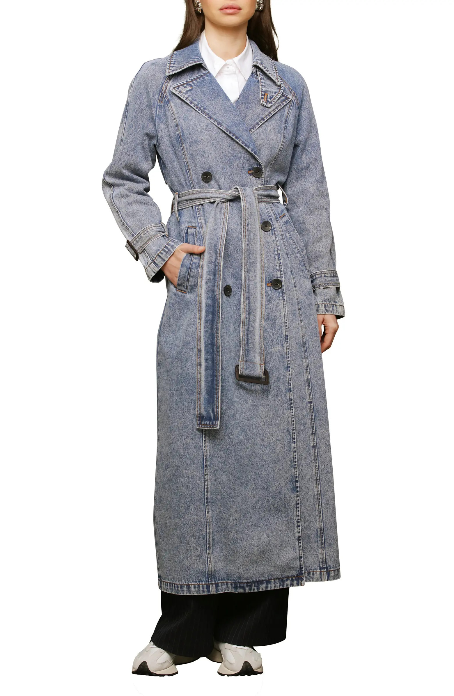 Avec Les Filles Relaxed Maxi Denim Trench Coat | Nordstrom | Nordstrom