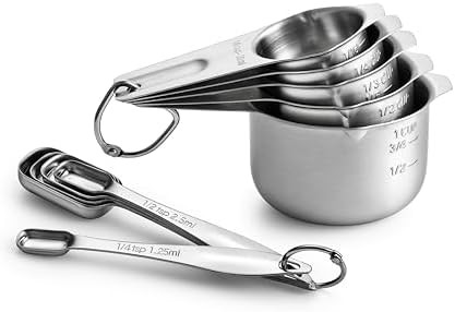 Spring Chef Stainless Steel Measuring Cups and Spoons Set of 10 w/Leveler | Stackable Metal Measu... | Amazon (US)