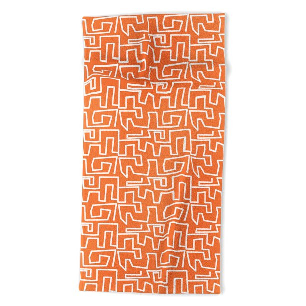 Society6 Mirimo Labyrinth Orange Beach Towel | Walmart (US)