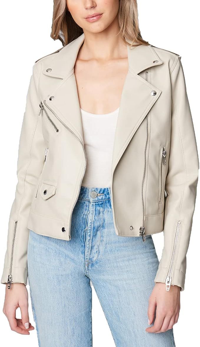[BLANKNYC] womens Jacket, & Luxury Clothing Vegan Leather Moto Jacket Comfortable Casual Coat, Fo... | Amazon (US)