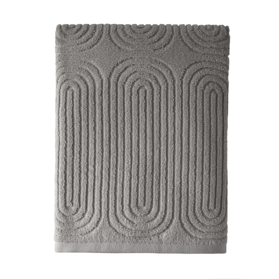 Beautiful by Drew Barrymore Textured Bath Towel, Soft 100% Cotton, Charcoal Gray | Walmart (US)