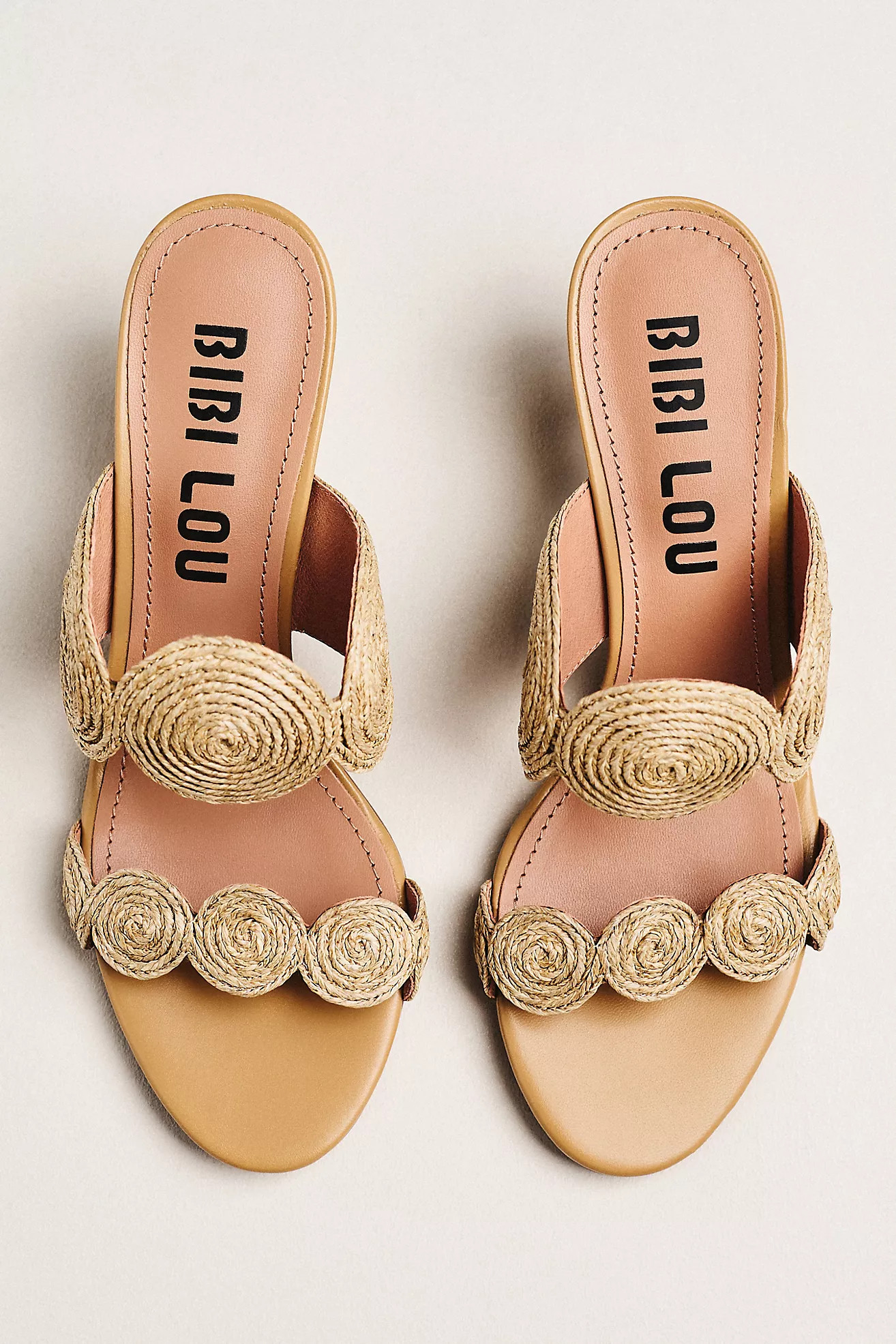 Bibi Lou Raffia Double-Strap Mules | Anthropologie (US)