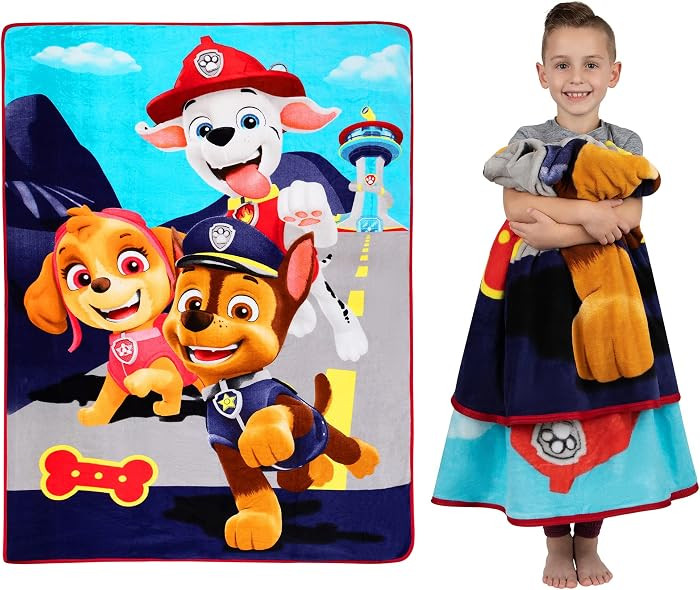 Franco Kids Bedding Super Soft Plush Micro Raschel Blanket, 62 in x 90 in, Paw Patrol | Amazon (US)