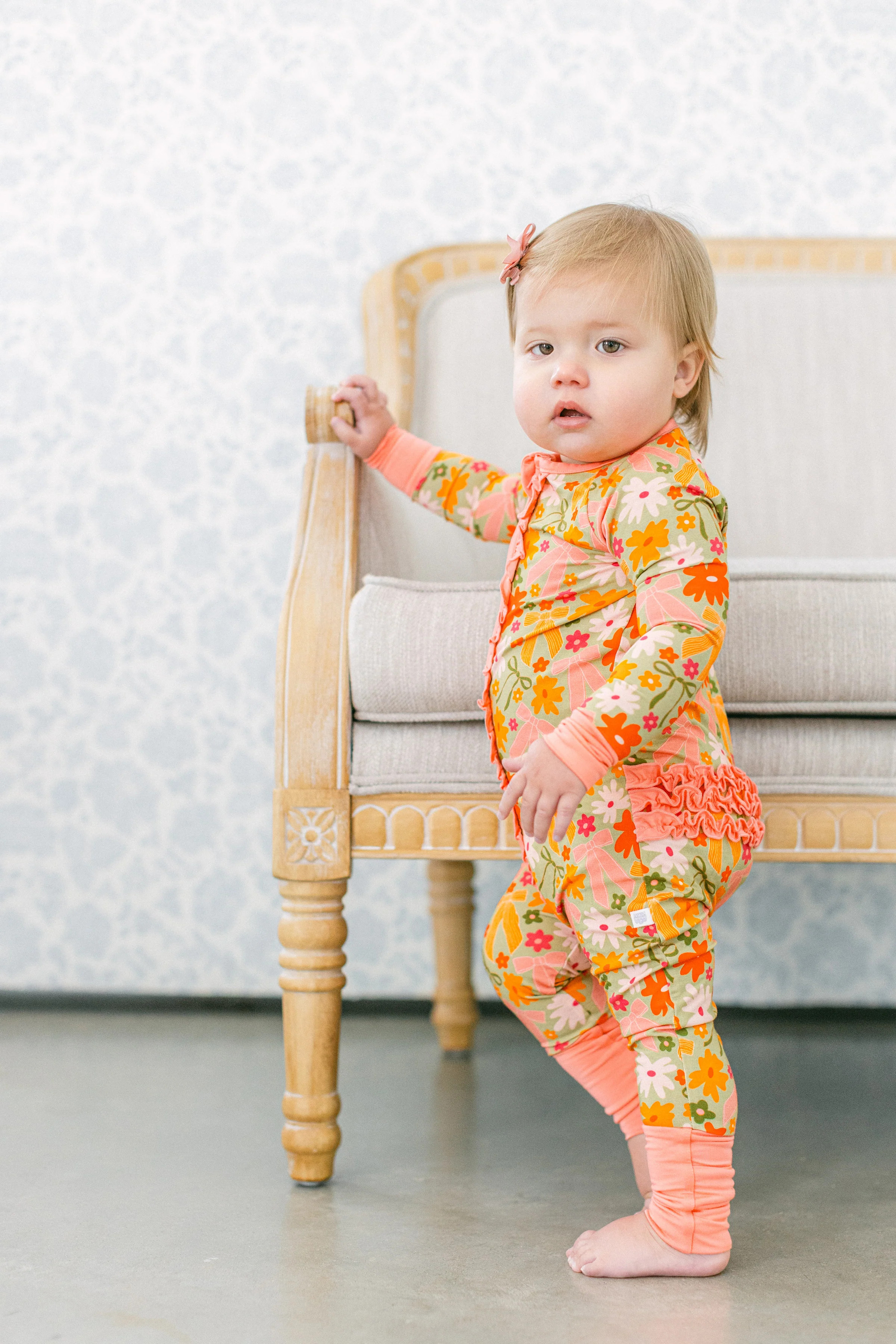 Fall Flowers Premium Ruffle Romper | Poppy Kids Co