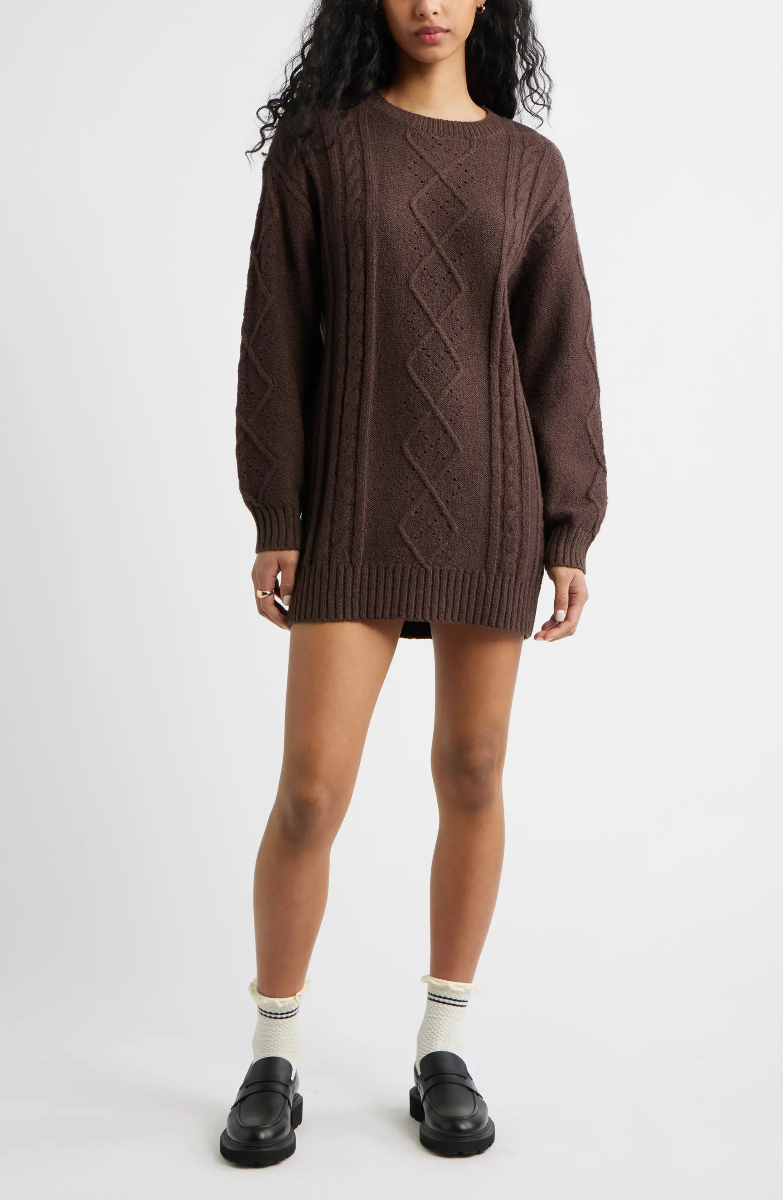 Long Sleeve Cable Knit Sweater Dress | Nordstrom