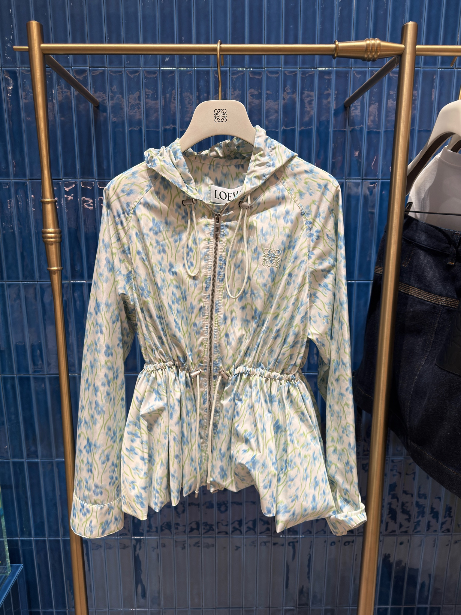 Saw this jacket while searching for items for my client! Made in Italy, this LOEWE zip-front jacket is styled with a painterly floral print and a drawcord waist. So beautiful! 

 #LTKHoliday #LTKgrwm #LTKootd