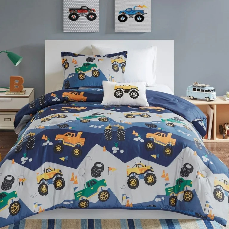 Regency Heights Full/Queen Size Comforter Sets, 4-Piece Kids Bedding Set for Boys, Monster Truck ... | Walmart (US)