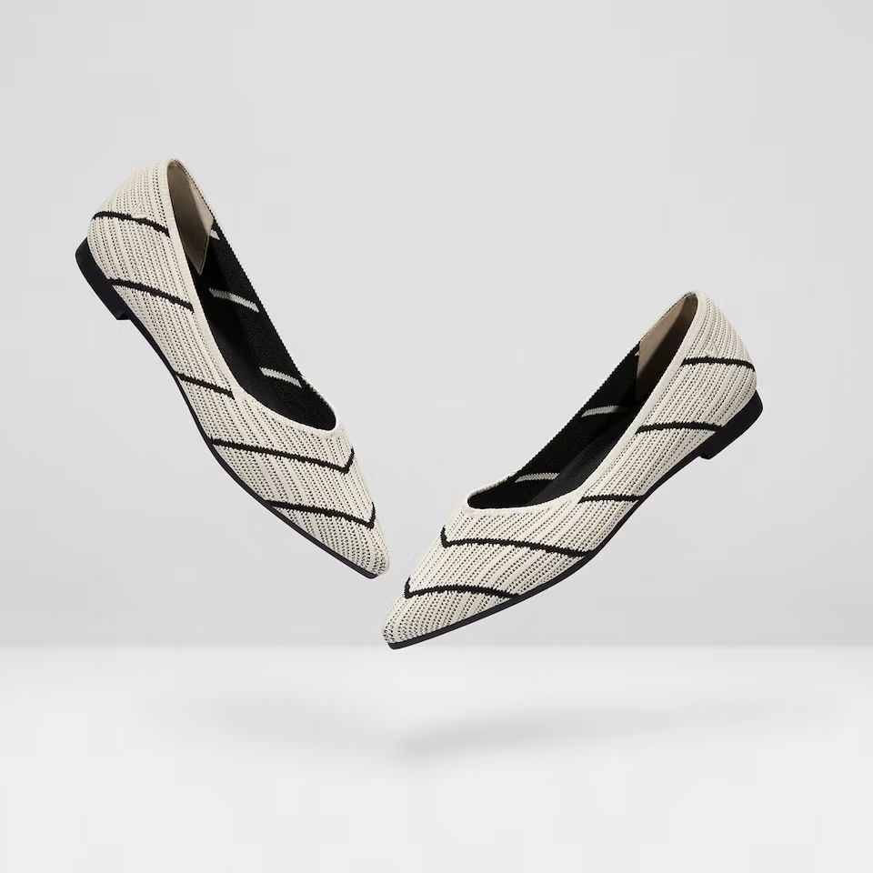 Pointed-Toe Stripe Flats | VIVAIA