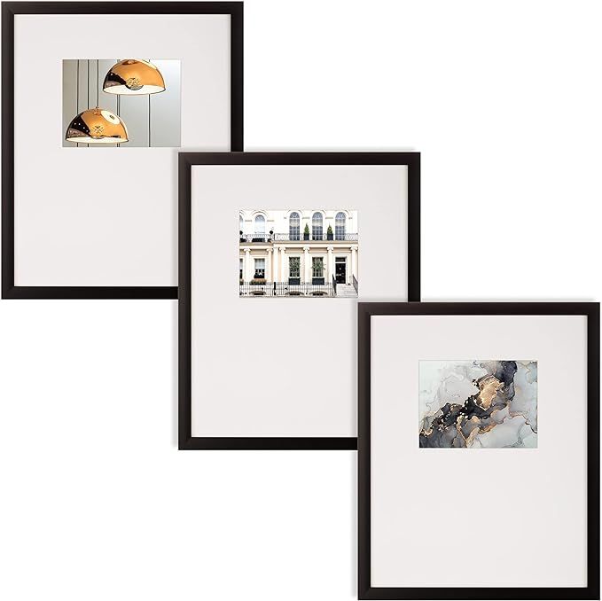 Instapoints Gallery Wall 8x10 Picture Frame Set with Hanging Template, Set of 3, Black | Amazon (US)