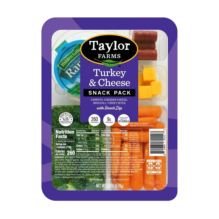 Taylor Farms Turkey & Cheddar Snack Pack, 6 oz Tray | Walmart (US)