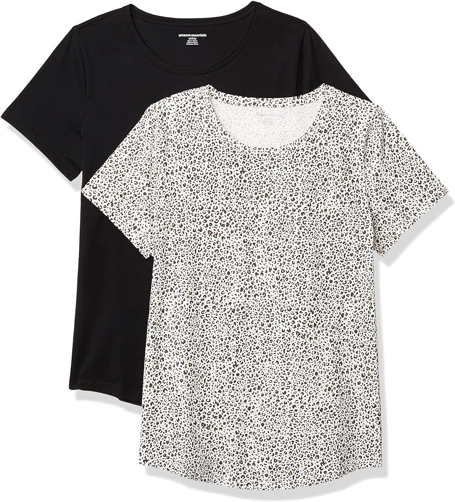 Amazon Essentials Women's 2-Pack Classic-fit 100% Cotton Short-Sleeve Crewneck T-Shirt | Amazon (US)