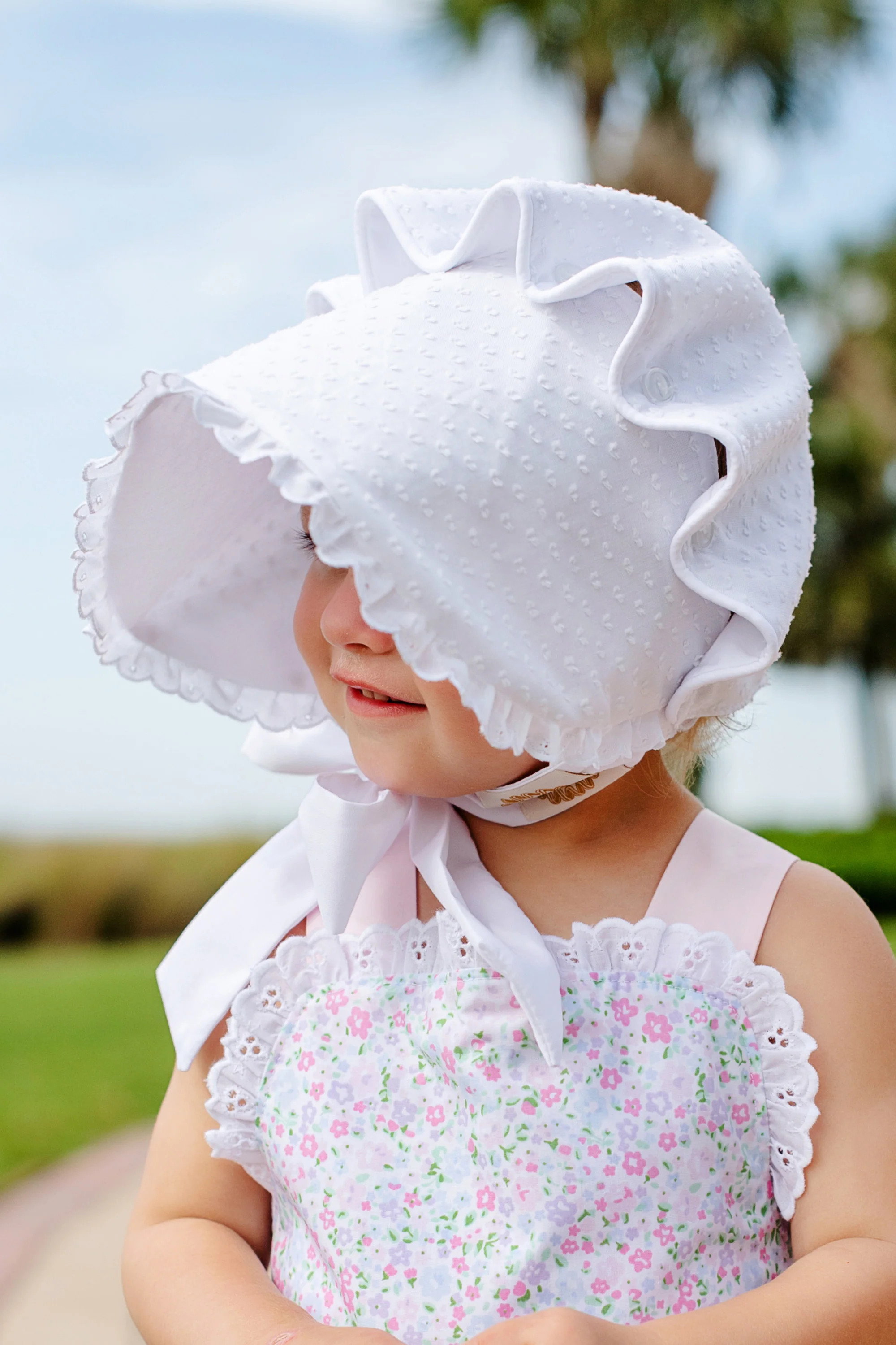 Bellefaire Bonnet - Worth Avenue White Dallas Dot | The Beaufort Bonnet Company