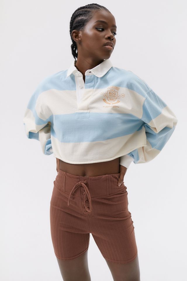 BDG Jefferson Cropped Rugby Shirt | Urban Outfitters (US and RoW)