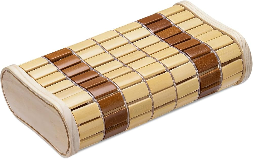 Navaris Bamboo Sauna Neck Rest - Wooden Wood Pillow for Relaxing Home Gym Saunas Spa Spas Steam R... | Amazon (US)