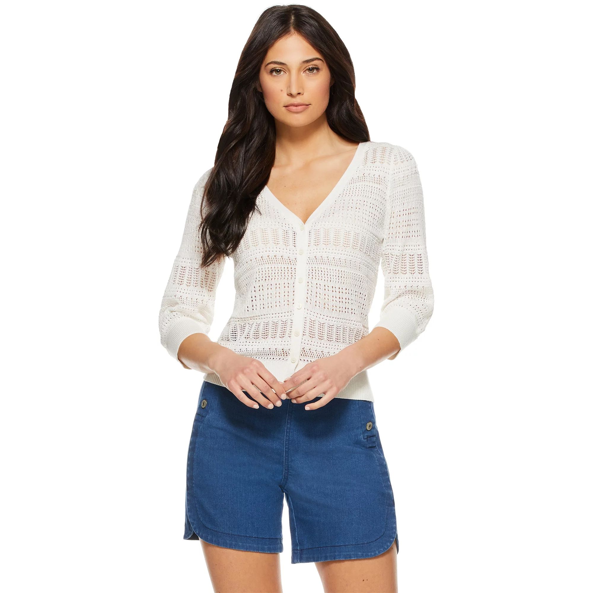 Sofia Jeans by Sofia Vergara Women’s Puff Sleeve Cardigan | Walmart (US)