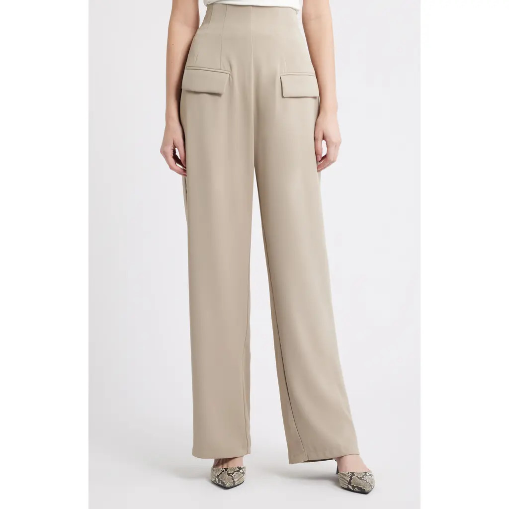 Odd Muse The Ultimate Muse High Waist Wide Leg Pants in Taupe at Nordstrom, Size X-Small | Nordstrom