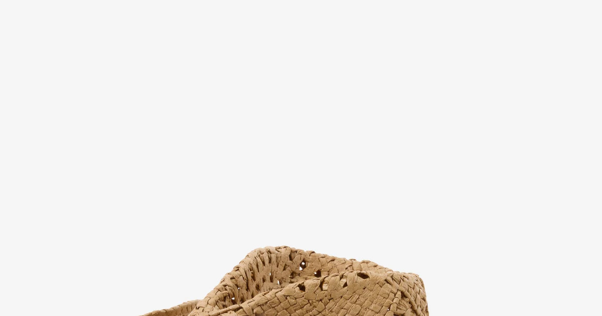 Turquoise and Leather Trim Western Hat - Natural | Boston Proper | Boston Proper