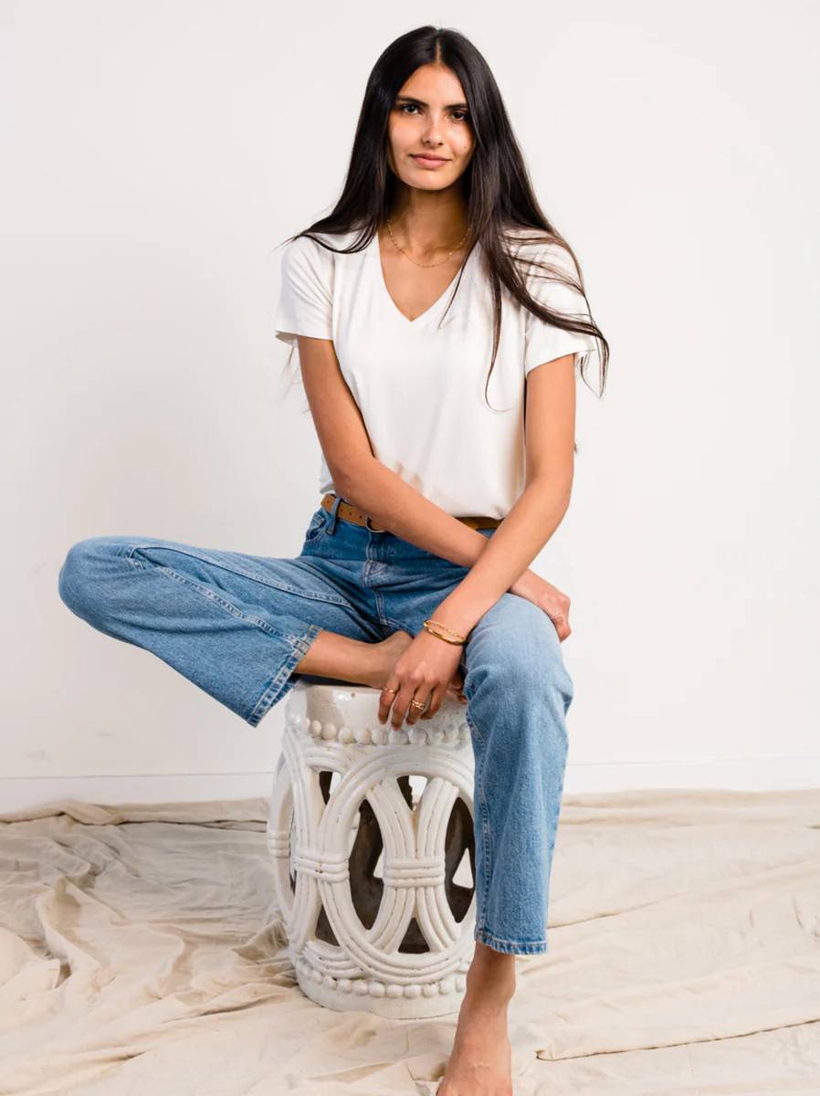 Meghan Drapey V-Neck Tee | ABLE Clothing