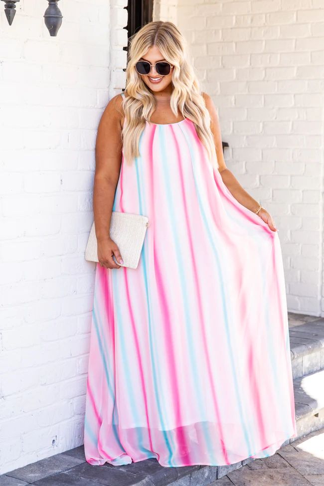 Oceans Of Love Coral Ombre Cami Maxi Dress | Pink Lily