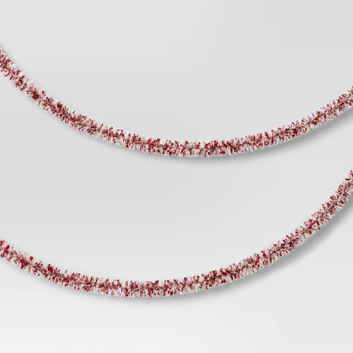 10' Christmas Tinsel Garland Mega Wide Cut Red and Narrow Cut White - Wondershop™ | Target