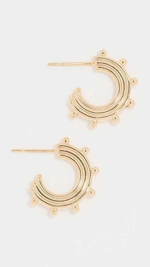 14k Beaded Station Hoops | Shopbop