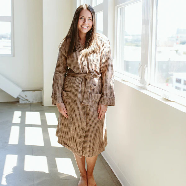 WOMENS WAFFLE ROBE | NATURAL | goumi