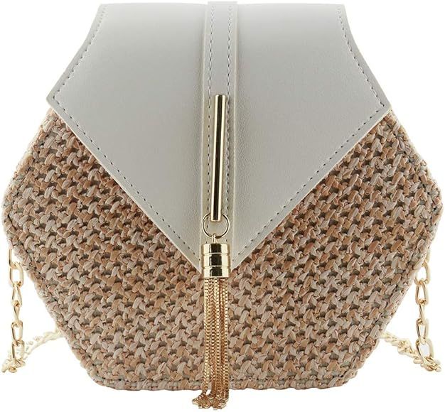 Straw Crossbody Bag Fashion Shoulder Bag for Women | Amazon (US)