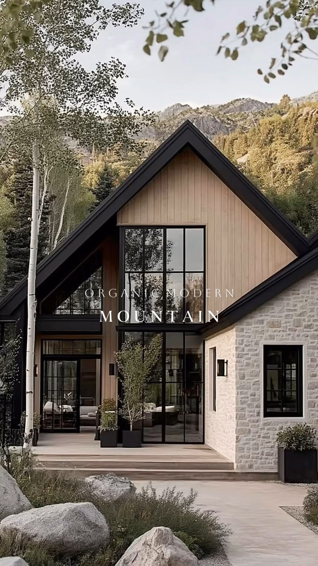 Introducing |𝙊𝙧𝙜𝙖𝙣𝙞𝙘 𝙈𝙤𝙙𝙚𝙧𝙣 𝙈𝙊𝙐𝙉𝙏𝘼𝙄𝙉| our latest custom home design 🤍 
Inviting the outdoors in with oversized steel windows, while organic textures & a neutral color palette further connect the home with its peaceful environment. 

#LTKHome #LTKSaleAlert