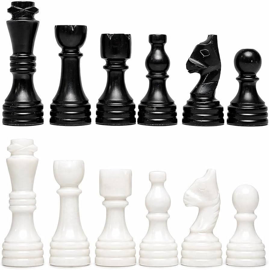 Handcrafted Premium Marble Chess Pieces Set Elegant 32-Piece Replacement for 12-15 Inch Chess Boa... | Amazon (US)