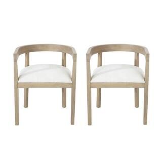 Noble House Cinnabar Light Ash and Almond Fabric Upholstered Dining Chair (Set of 2) 110166 - The... | The Home Depot