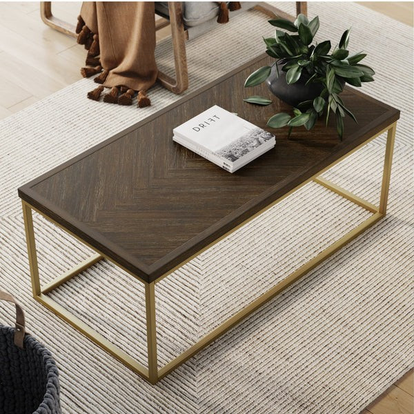 Doxa Coffee Table Herringbone Wood | Nathan James | Nathan James