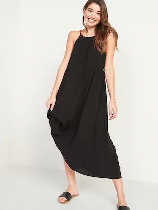 Sleeveless High-Neck Maxi Swing Dress for Women | Old Navy (US)