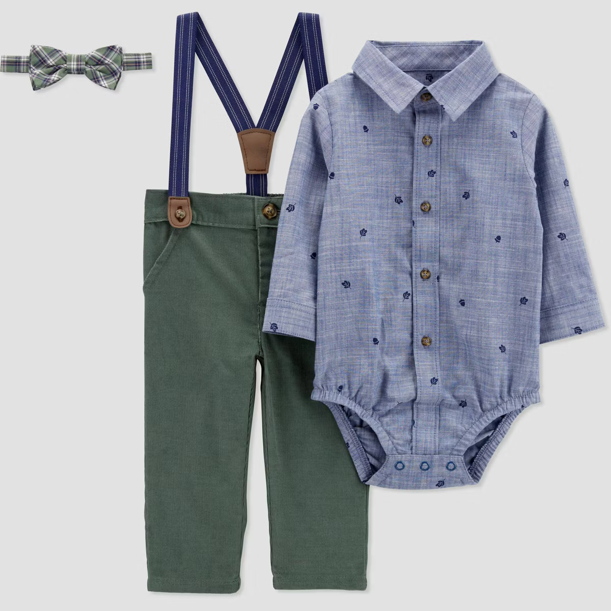 Carter's Just One You® Baby Boys' Chambray Mini Man Shirt & Bottom Set - Blue/Green | Target