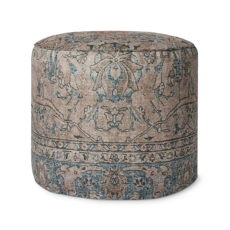Loloi LPF558 Taupe Pouf with Traditional Vintage-Inspired Design for Living Room or Bedroom, 18 x... | Walmart (US)