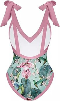 IDOPIP Women's One Piece Swimsuit with Beach Cover up Wrap Skirt Sarong Retro Floral Print Bikini... | Amazon (US)