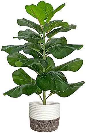 Amazon.com: BESAMENATURE Artificial Fiddle Leaf Fig Tree / Faux Ficus Lyrata for Home Office Deco... | Amazon (US)