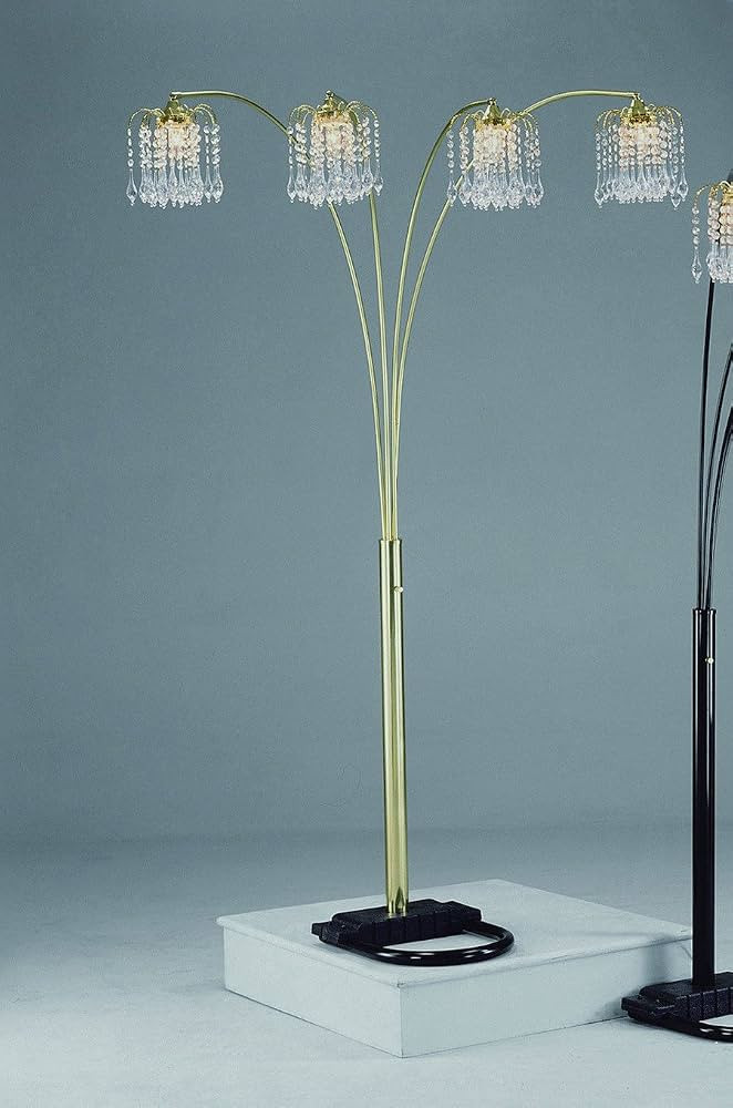 Gold Rain Drop Arc Floor Lamp 91''H by Crown Mark | Amazon (US)