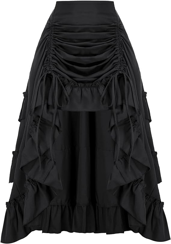 SCARLET DARKNESS Women's 2026 Summer Skirt Gothic Steampunk Skirt Renaissance High-Low Bustle Ski... | Amazon (US)