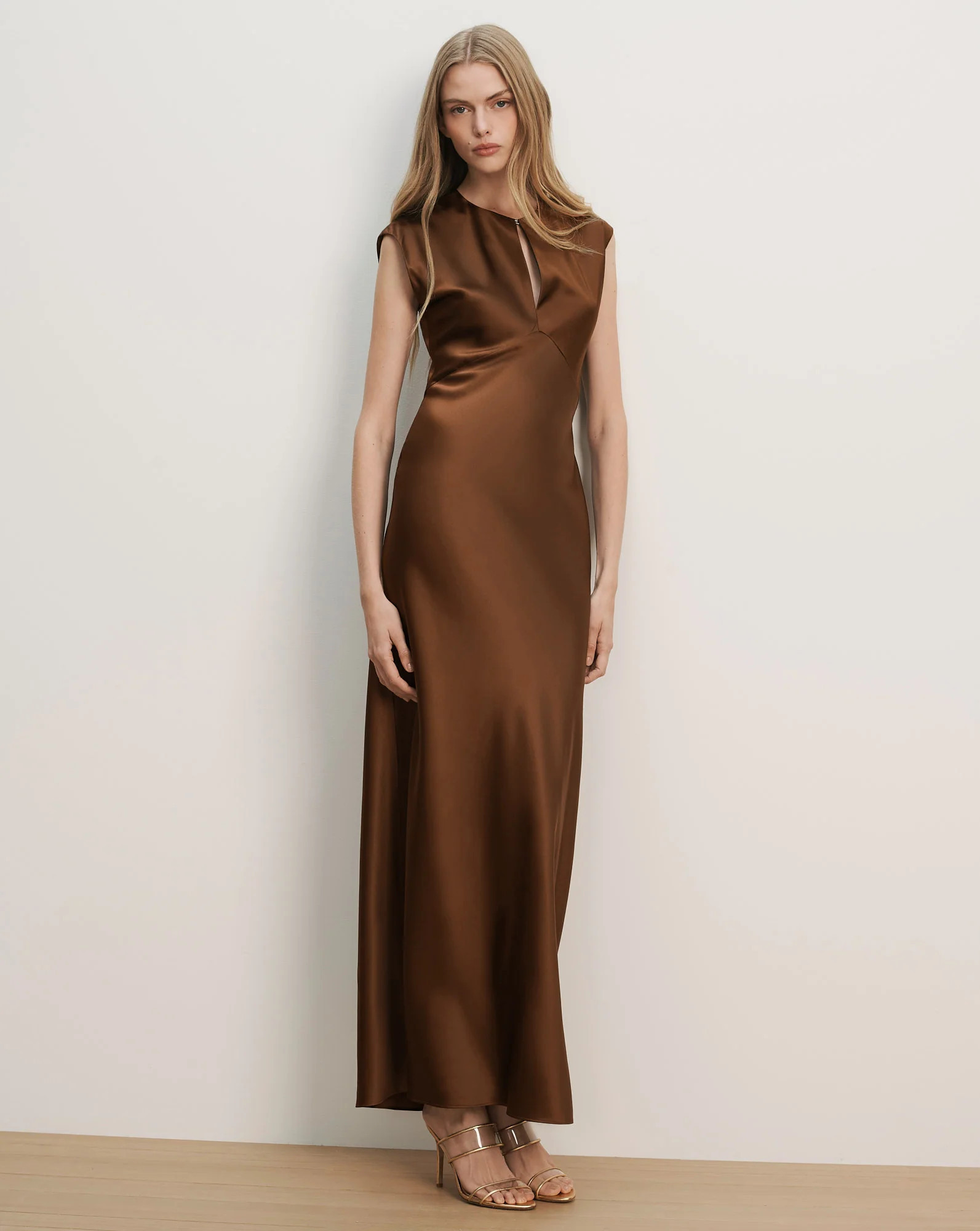 Veronica Beard Nelzy Silk Maxi Dress Walnut | Veronica Beard