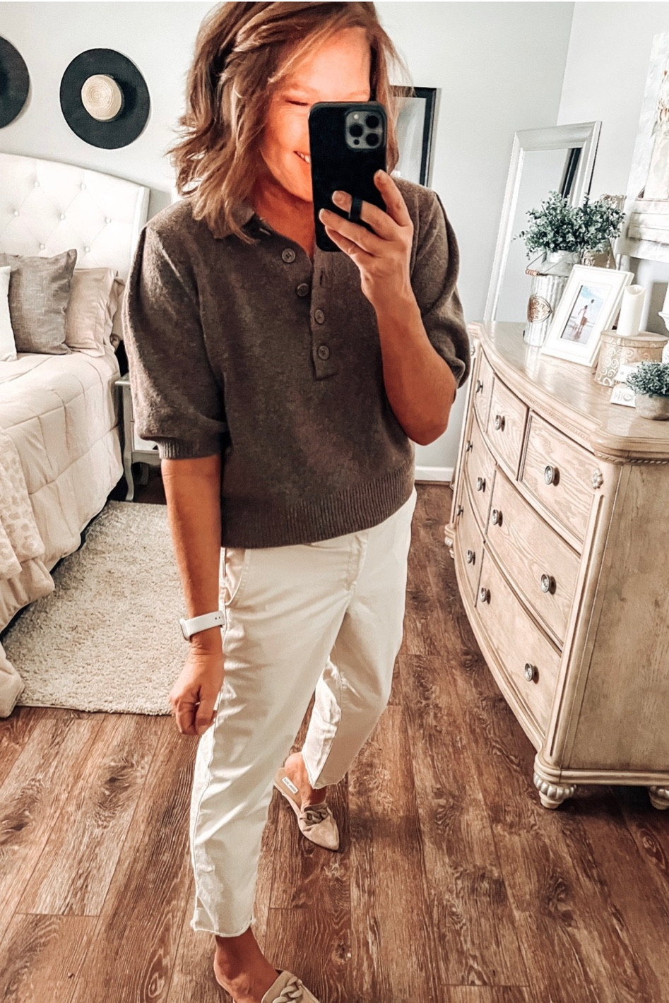Target short sleeve sweater is super soft, fits tts, comes in more color options. Styled with chinos/twills and Steve Madden Fleur mules. 

Target deals, Target outfits, Target style, Target finds, work outfit, fall outfit, workwear, casual business, amazon fashion, trendy 

#LTKsalealert #LTKunder50 #LTKworkwear