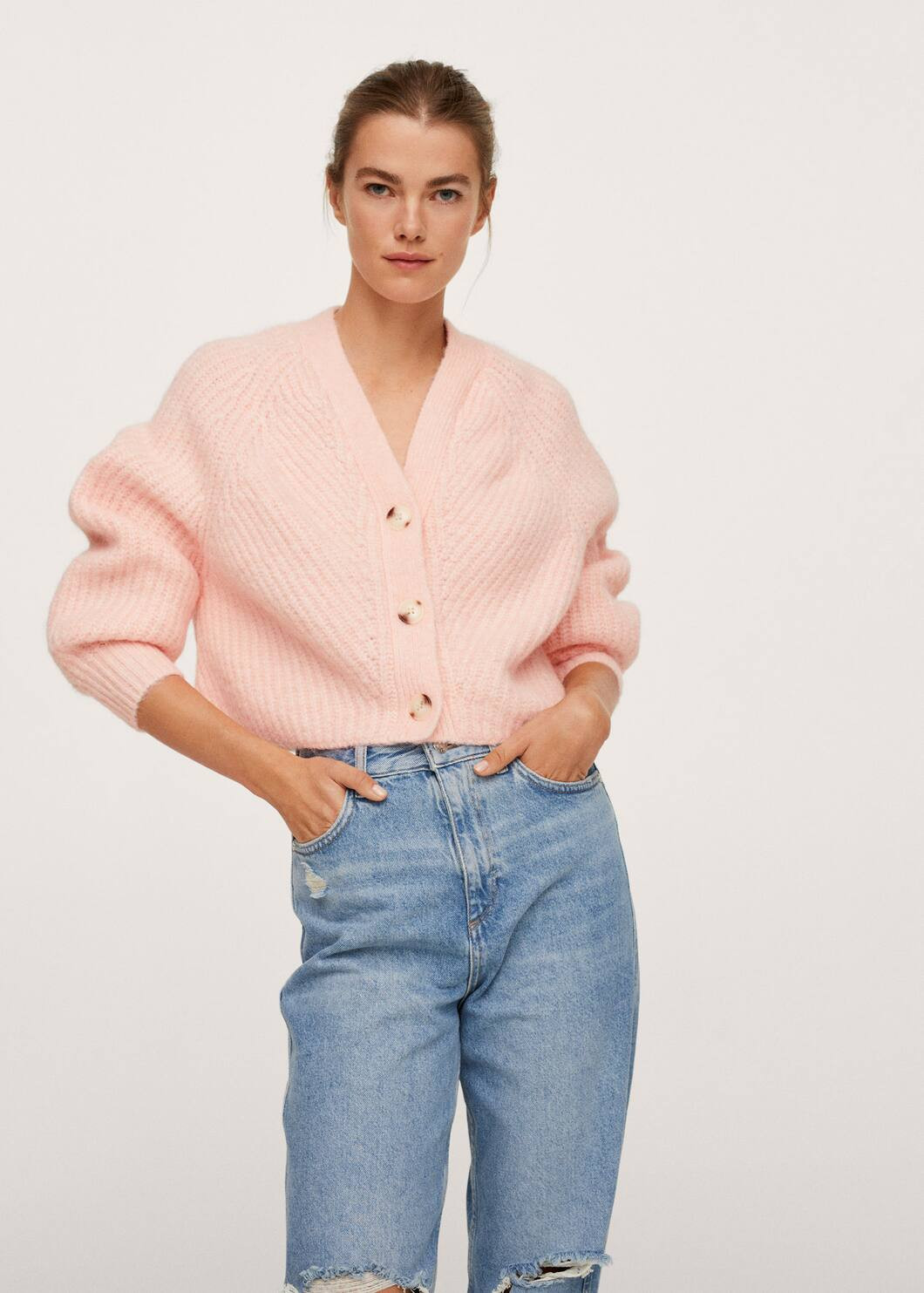 Knitted cropped cardigan | MANGO (US)