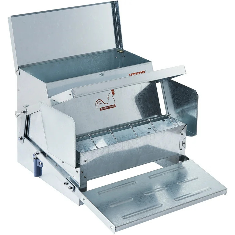 BENTISM Automatic Chicken Feeder, 25 lbs Capacity Feeds 10 Chickens up to 11 Days, Galvanized Ste... | Walmart (US)