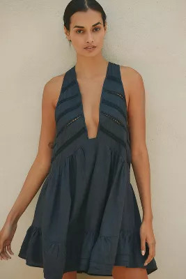 By Anthropologie V-Neck Back-Cutout Mini Dress | Anthropologie (US)