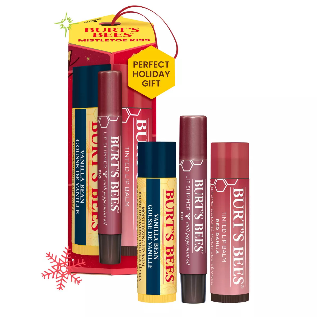 Burt's Bees Mistletoe Lip Balm Kiss Gift Set - Red Vanilla Bean | Target