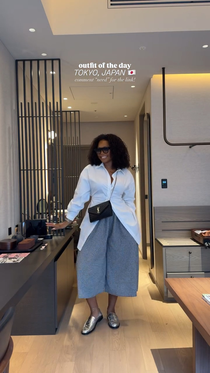Love this classic chic look! I am wearing XL in the shirt dress and cinched my waist using the clips below. And the pants XL!

#LTKstyletip # LTKmidsize #LTKtravel