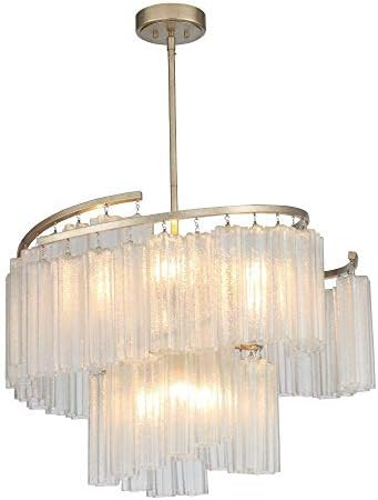 Maxim Lighting 39577WFLGS Victoria - Nine Light Pendant, Golden Silver Finish with Waterfall Glass | Amazon (US)